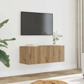 Muebles para TV de pared 2 unidades roble artesanal 80x30x30 cm en Muebles TV | Comprar online en Foru.es