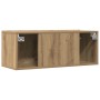 Muebles para TV de pared 2 unidades roble artesanal 80x30x30 cm en Muebles TV | Comprar online en Foru.es
