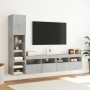 Muebles TV pared con LED 4 pzas madera ingeniería gris hormigón en Muebles TV | Comprar online en Foru.es