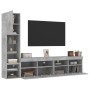 Muebles TV pared con LED 4 pzas madera ingeniería gris hormigón en Muebles TV | Comprar online en Foru.es
