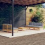 Juego de muebles de jardín 6 pzas y cojines madera pino gris en Conjuntos de jardín | Comprar online en Foru.es
