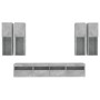 Muebles de TV de pared con luces LED 7 piezas gris hormigón en Muebles TV | Comprar online en Foru.es