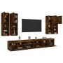 Muebles de TV de pared con luces LED 7 piezas roble ahumado en Muebles TV | Comprar online en Foru.es