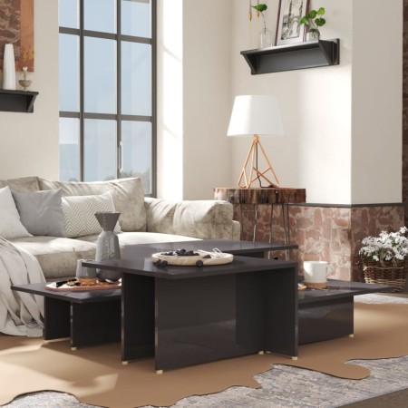 Mesa de centro 2 pzas madera contrachapada gris 111,5x50x33cm en Mesas de centro | Comprar online en Foru.es