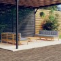 Juego de muebles de jardín 7 pzas y cojines madera pino gris en Conjuntos de jardín | Comprar online en Foru.es