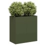 Jardinera de acero laminado en frío verde oliva 80x40x80 cm en Macetas y jardineras | Comprar online en Foru.es