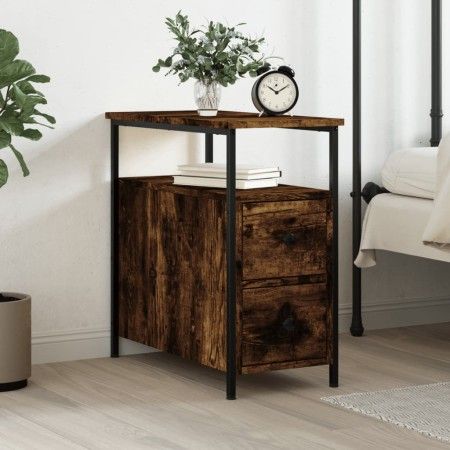 Mesita de noche madera de ingeniería roble ahumado 30x60x60 cm de vidaXL, Mesitas de noche - Ref: Foro24-826067, Precio: 56,7...