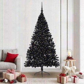 Árbol de Navidad Artificial Preiluminado Negro 210 cm PVC en Decoración Festiva y Estacional | Comprar online en Foru.es