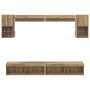 Unidades de TV de Pared con LED 6 pcs Roble artesanal en Muebles TV | Comprar online en Foru.es