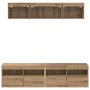 Unidades de TV de Pared con LED 5 pcs Roble artesanal 80 x 30 x 40 cm en Muebles TV | Comprar online en Foru.es
