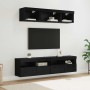 Unidades de TV de Pared con LED 5 pcs Roble Negro 80 x 30 x 40 cm en Muebles TV | Comprar online en Foru.es