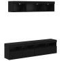 Unidades de TV de Pared con LED 5 pcs Roble Negro 80 x 30 x 40 cm en Muebles TV | Comprar online en Foru.es