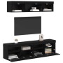 Unidades de TV de Pared con LED 5 pcs Roble Negro 80 x 30 x 40 cm en Muebles TV | Comprar online en Foru.es