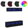 Unidades de TV de Pared con LED 5 pcs Roble Negro 80 x 30 x 40 cm en Muebles TV | Comprar online en Foru.es