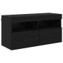 Unidades de TV de Pared con LED 5 pcs Roble Negro 80 x 30 x 40 cm en Muebles TV | Comprar online en Foru.es