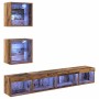 Unidades de TV de Pared con LED 5 pcs Madera vieja 100 x 30 x 30 cm en Muebles TV | Comprar online en Foru.es
