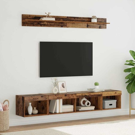 Conjunto de mueble para TV de pared 5 pcs Madera vieja en Muebles TV | Comprar online en Foru.es