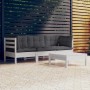 Muebles de jardín 4 pzas con cojines madera pino gris antracita en Conjuntos de jardín | Comprar online en Foru.es