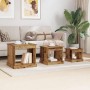 Mesa de Café 3 pcs Madera Vieja Madera contrachapada en Mesas de centro | Comprar online en Foru.es