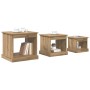 Mesa de Café 3 pcs Roble artesanal Madera contrachapada en Mesas de centro | Comprar online en Foru.es