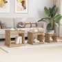 Mesa de Café 3 pcs Roble artesanal Madera contrachapada en Mesas de centro | Comprar online en Foru.es