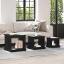 Mesa de Café 3 pcs Roble Negro Madera contrachapada en Mesas de centro | Comprar online en Foru.es