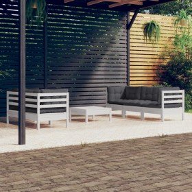 Muebles de jardín 6 pzas con cojines antracita madera de pino en Conjuntos de jardín | Comprar online en Foru.es