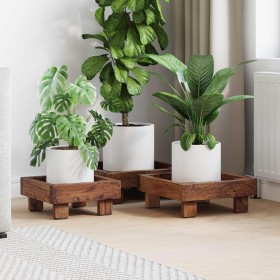 Soporte de plantas 3 pcs Marrón Madera de Caoba en Soportes para macetas | Comprar online en Foru.es