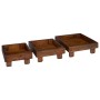Soporte de plantas 3 pcs Marrón Madera de Caoba en Soportes para macetas | Comprar online en Foru.es