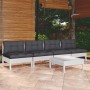 Muebles de jardín 5 pzas con cojines antracita madera de pino en Conjuntos de jardín | Comprar online en Foru.es