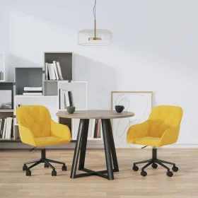 Sillas de comedor giratorias 2 uds terciopelo amarillo de vidaXL, Sillas de comedor - Ref: Foro24-3103428, Precio: 149,85 €, ...