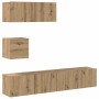 Mueble para TV de pared madera contrachapada artesanal 4 piezas en Muebles TV | Comprar online en Foru.es