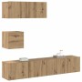Mueble para TV de pared madera contrachapada artesanal 4 piezas en Muebles TV | Comprar online en Foru.es