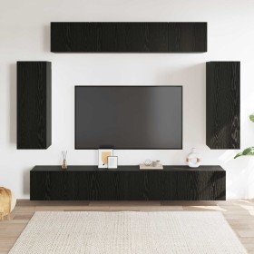 Conjunto de mueble de TV 6 pcs Roble Negro 100 x 30 x 30 cm en Muebles TV | Comprar online en Foru.es
