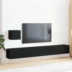 Conjunto de mueble de TV Roble Negro Madera de ingeniería en Muebles TV | Comprar online en Foru.es