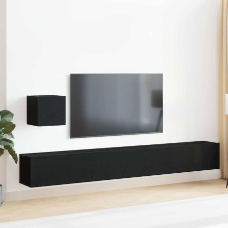 Conjunto de mueble de TV Roble Negro Madera de ingeniería en Muebles TV | Comprar online en Foru.es