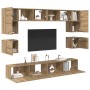 Conjunto de mueble de TV 8 pcs Roble artesanal en Muebles TV | Comprar online en Foru.es