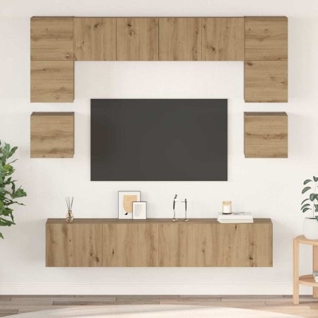 Conjunto de mueble de TV 8 pcs Roble artesanal en Muebles TV | Comprar online en Foru.es