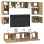 Conjunto de mueble de TV 8 pcs Roble artesanal en Muebles TV | Comprar online en Foru.es