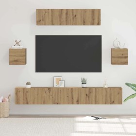 Conjunto de mueble de TV 7 pcs Roble artesanal en Muebles TV | Comprar online en Foru.es