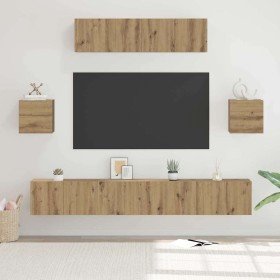 Conjunto de mueble de TV 7 pcs Roble artesanal en Muebles TV | Comprar online en Foru.es