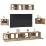 Conjunto de mueble de TV 7 pcs Roble artesanal en Muebles TV | Comprar online en Foru.es