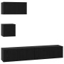 Conjunto de mueble de TV 4 pcs Roble Negro Madera de ingeniería en Muebles TV | Comprar online en Foru.es