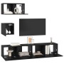 Conjunto de mueble de TV 4 pcs Roble Negro Madera de ingeniería en Muebles TV | Comprar online en Foru.es