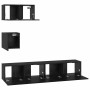 Conjunto de mueble de TV 4 pcs Roble Negro Madera de ingeniería en Muebles TV | Comprar online en Foru.es