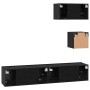Conjunto de mueble de TV 4 pcs Roble Negro Madera de ingeniería en Muebles TV | Comprar online en Foru.es