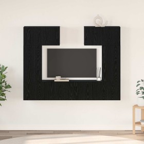 Conjunto de mueble de TV 6 pcs Roble Negro Madera de ingeniería en Muebles TV | Comprar online en Foru.es