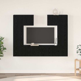 Conjunto de mueble de TV 6 pcs Roble Negro Madera de ingeniería en Muebles TV | Comprar online en Foru.es
