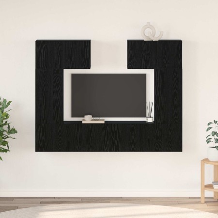 Conjunto de mueble de TV 6 pcs Roble Negro Madera de ingeniería en Muebles TV | Comprar online en Foru.es