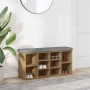 Banco zapatero madera de ingeniería roble artesanal 102x32x50cm en Bancos para recibidores y almacenamiento | Comprar online en 